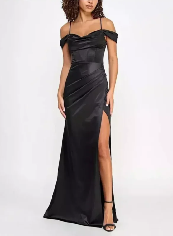 Seasonal Trends 3 - b darlin black corseted satin gown