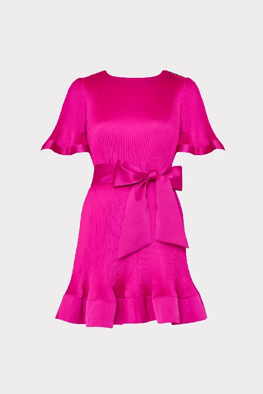 Latest Trends Lumi Satin Pleated Dress