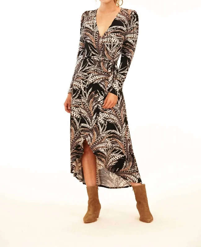 Limited Quantities Shirred Wrap Maxi Dress In Roshan