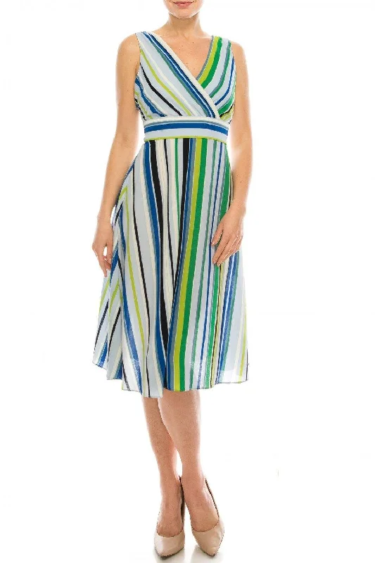 Online Boutique Clothing London Times Striped Surplice A-Line Dress