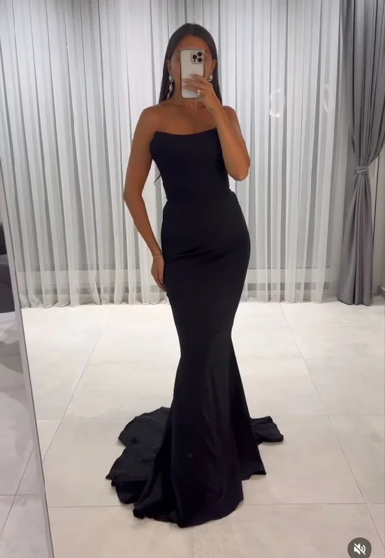 Last Chance Sale Elegant Black Mermaid Prom Dress,Black Formal Gown Y7041