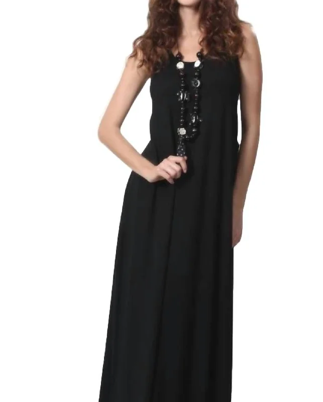 Father'S Day Deals Back Buckle Maxi Dress In Black Multi