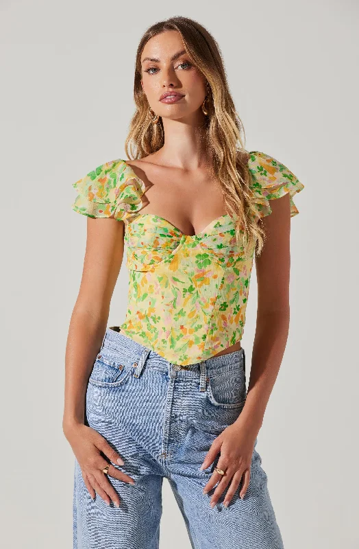 Limited-Time Offer Corazon Floral Bustier Top