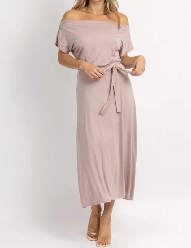 Big Savings Go-To Belted Midi Dress In Mauve