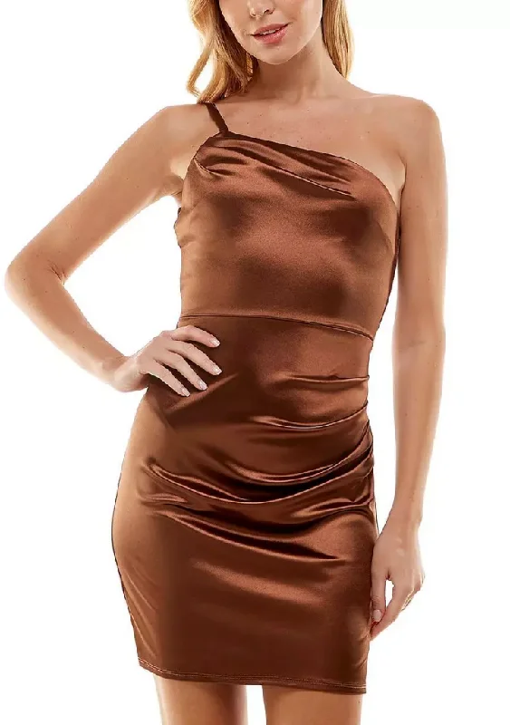 Day-To-Night Styles 11 - city studio copper one shoulder satin dress