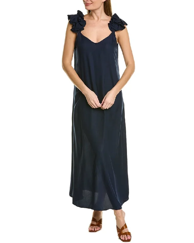 Nordic Minimalist Home Look Vince Camuto Ruffle Shoulder Maxi Dress