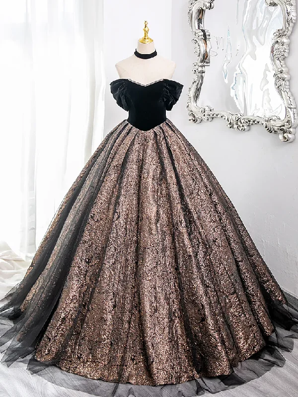 Hot Styles A-Line Sweetheart Neck Tulle Satin Black Long Prom Dress, Black Long Evening Dress MD7261