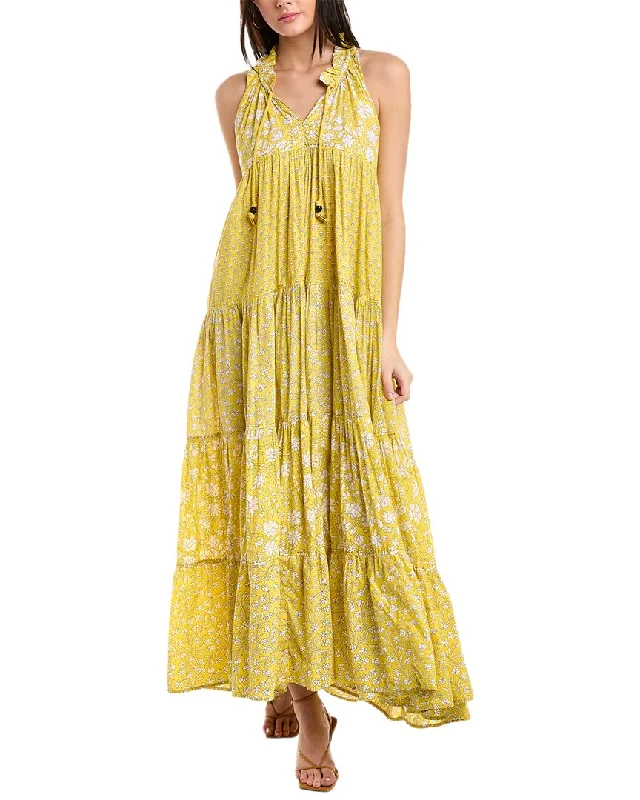 Great Deals On Ethnic Cultural Wear Ro's Garden Mixed Flora Ruffle Maxi Dress