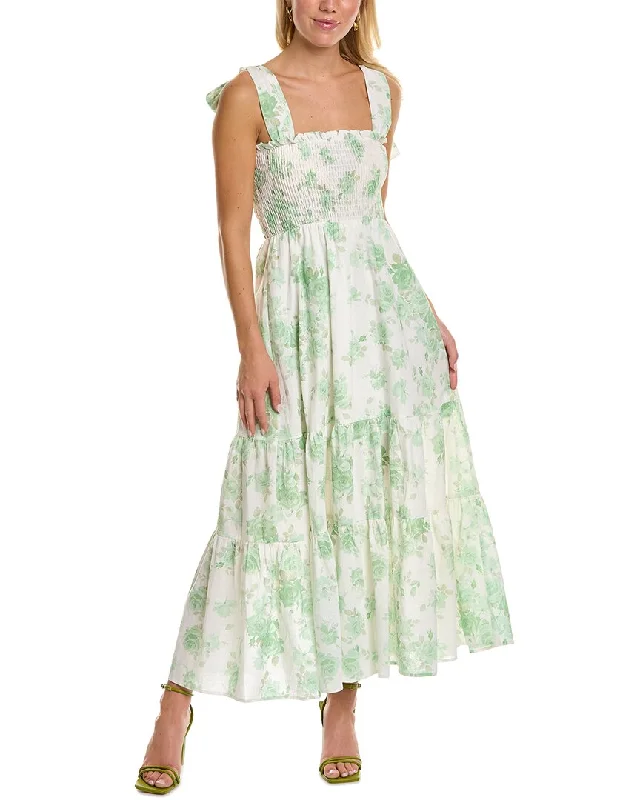 First Order Discount Kathleen Maeve Emma Linen-Blend Maxi Dress