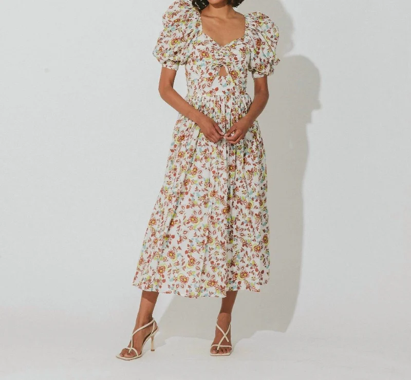 Limited Quantities Penelope Midi Dress In Vintage White