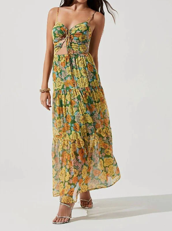 Limited - Edition Drops Brandy Maxi Dress In Green Yellow