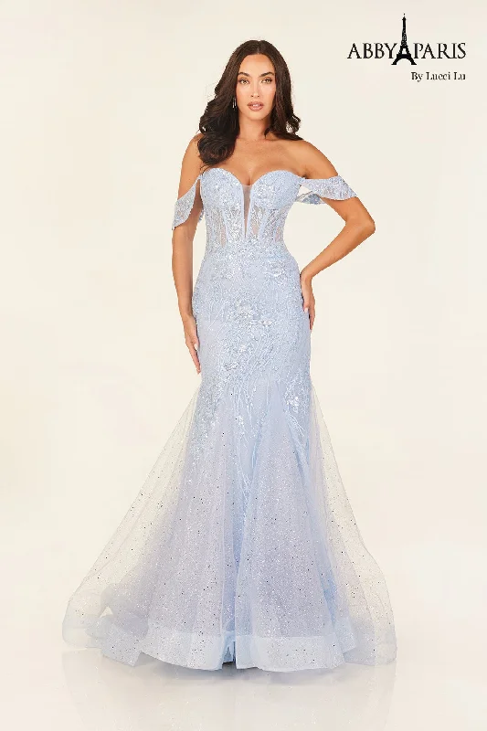 Exclusive Sale Off Shoulder Mermaid Dress by Abby Paris 90335