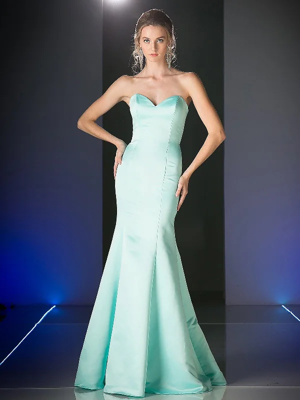 First Order Discount Strapless Trumpet Satin Gown by Cinderella Divine 8792 - Outlet