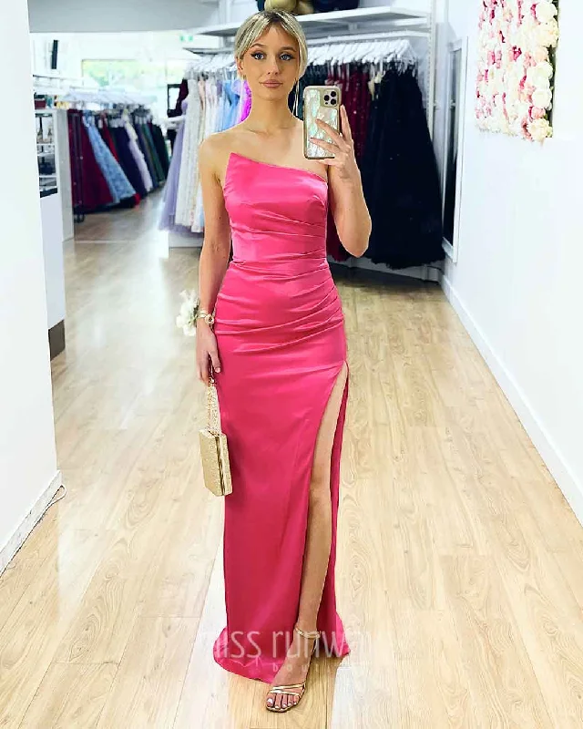 Hot Styles Tayla Satin Gown - Fuchsia