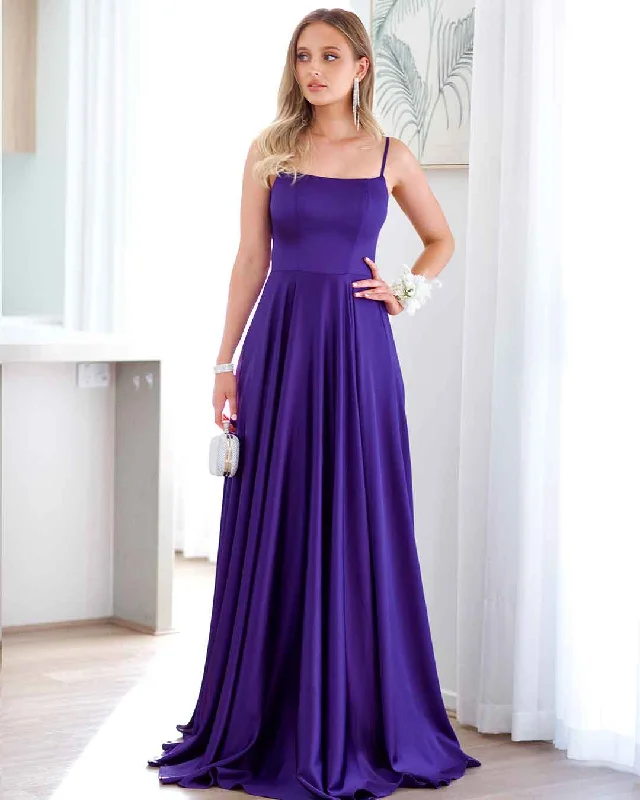 Stylish Looks Zahara Satin Gown - Purple