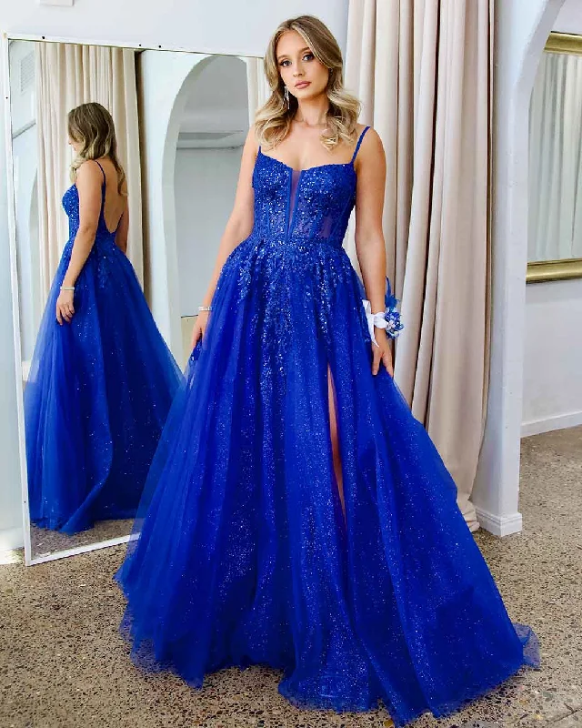 Trendy Styles Iris Corset Lace Gown - Royal Blue