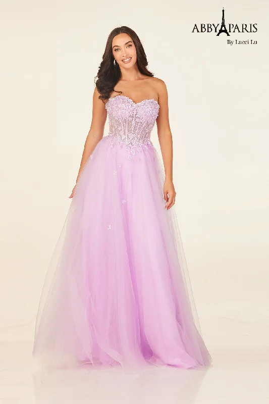 Cool Prices Beaded Strapless A-line Gown by Abby Paris 90338