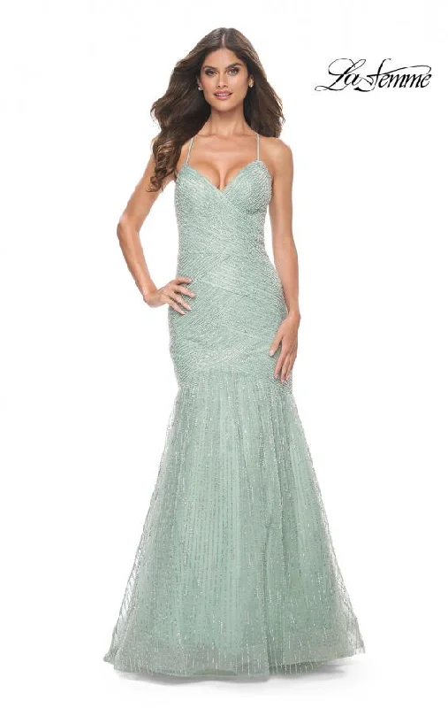 Score Big On Glamorous Red - Carpet Styles La Femme 32026 Dresses