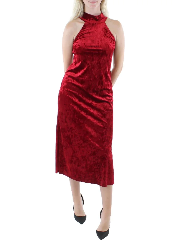 Women's Active Garments For Workouts Womens Velvet Halter Halter Dress