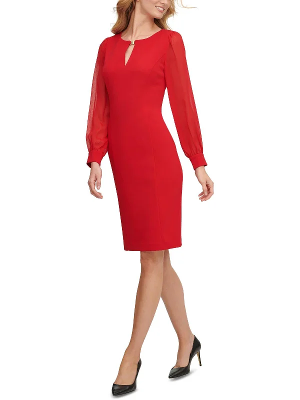Affordable Fashion Clothing For Women Womens Crepe Keyhole Sheath Dress