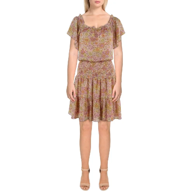 Seasonal Women's Fashion Trends Womens Mini Smocked Fit & Flare Dress