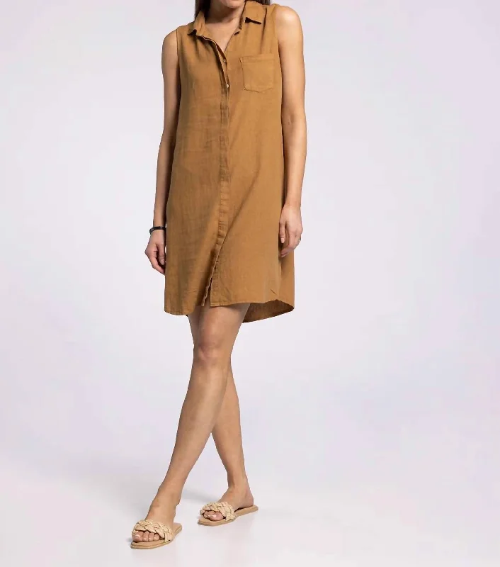 Women's Professional Outfit Reef Point Dress In Golden Brown