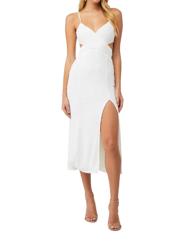Modern Women's Outfit Harmonie Dress In White Sequin
